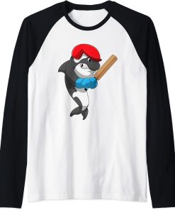 Orca Cricket Cricket bat Sports Raglan Baseball Tee