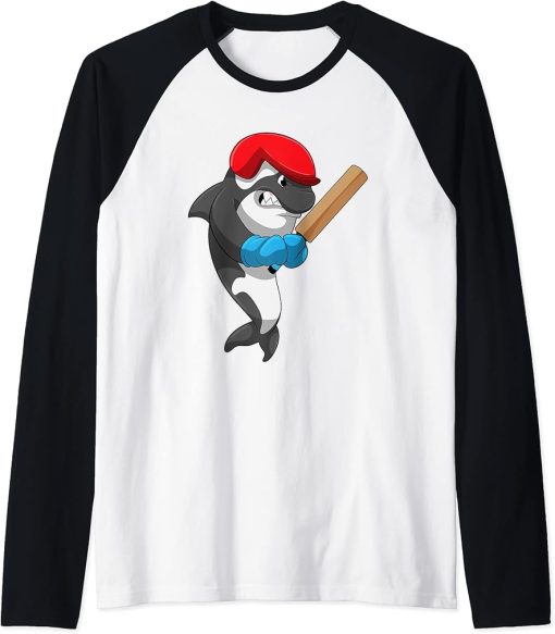 Orca Cricket Cricket bat Sports Raglan Baseball Tee