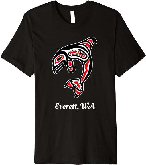 Native American Everett WA Red Orca Killer Whale Premium T-Shirt