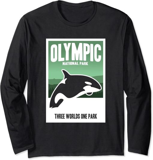 Funny Retro Olympic National Park Orcas Islands T-Shirt Gift Long Sleeve T-Shirt